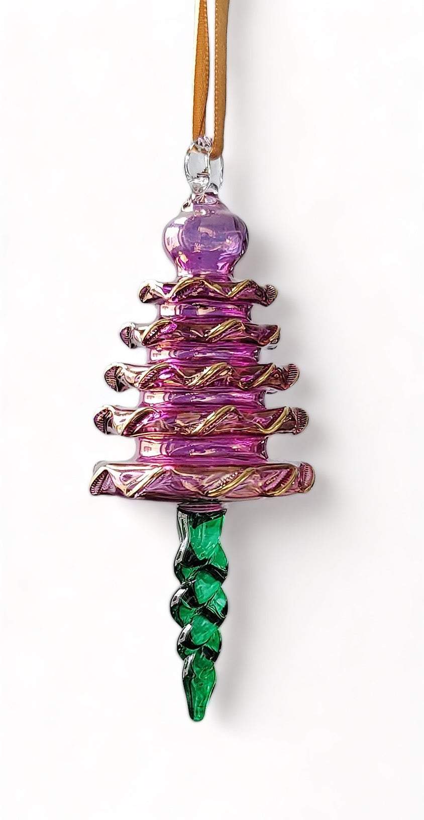 Christmas Tree Hand-Blown Glass Ornament