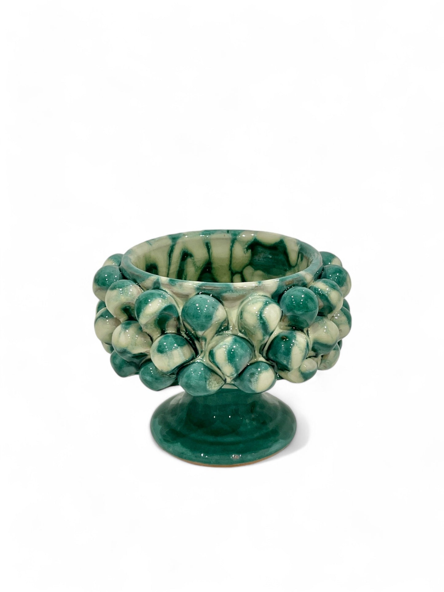 Small Sicilian Pine Cone Pedestal Bowl, 10 cm