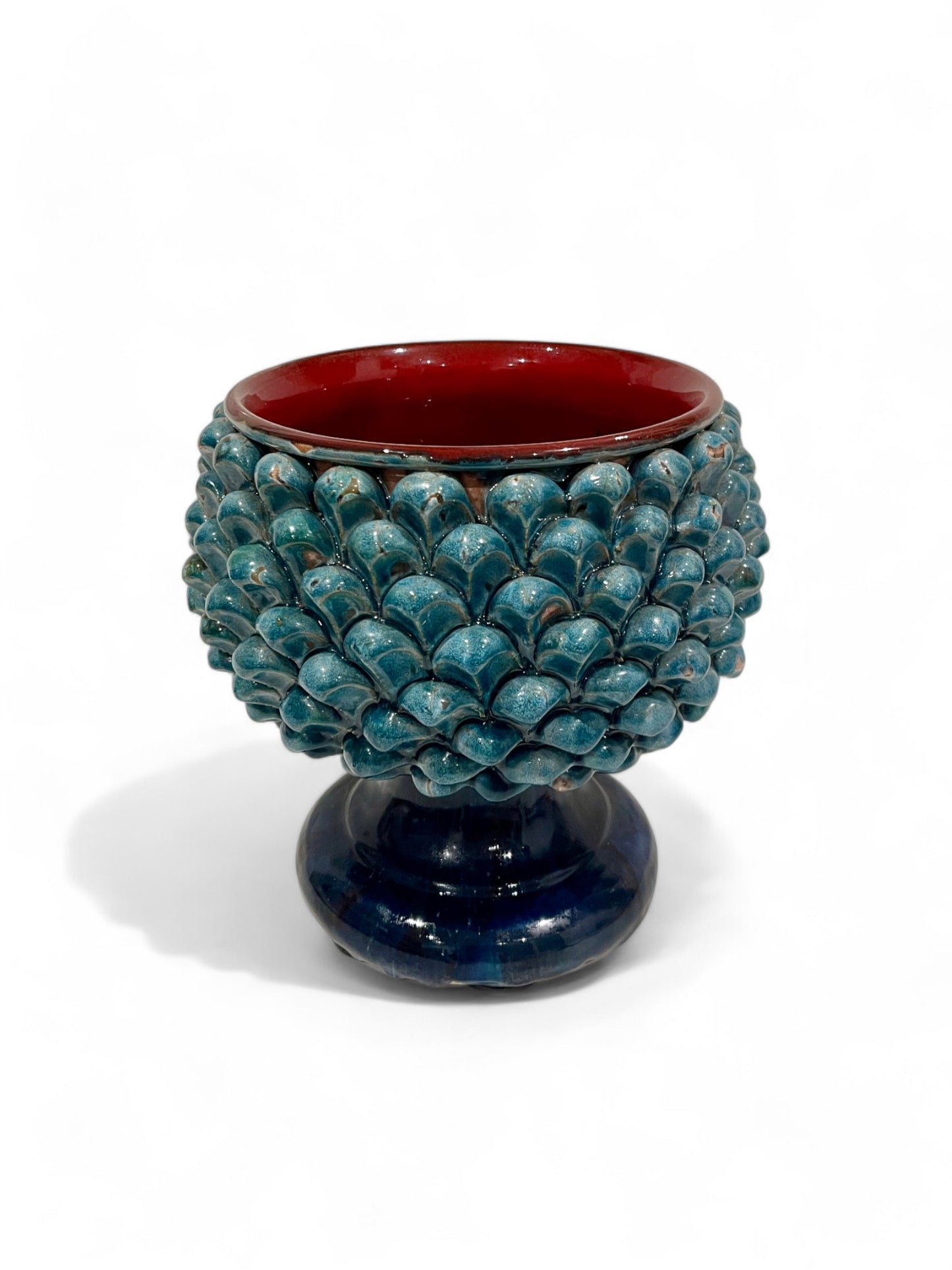 Large Sicilian Pine Cone Pedestal Bowl, 25 cm